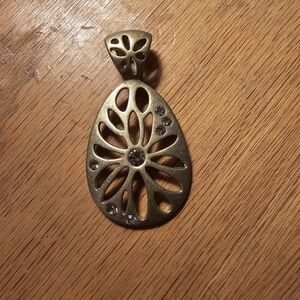 Lia Sophia Gold Teardrop Necklace with Crystal Accents